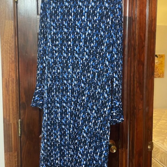 London Times NEW Black/Blue Womens Moc Wrap Side Tie Sheath Dress 18W - Picture 4 of 5